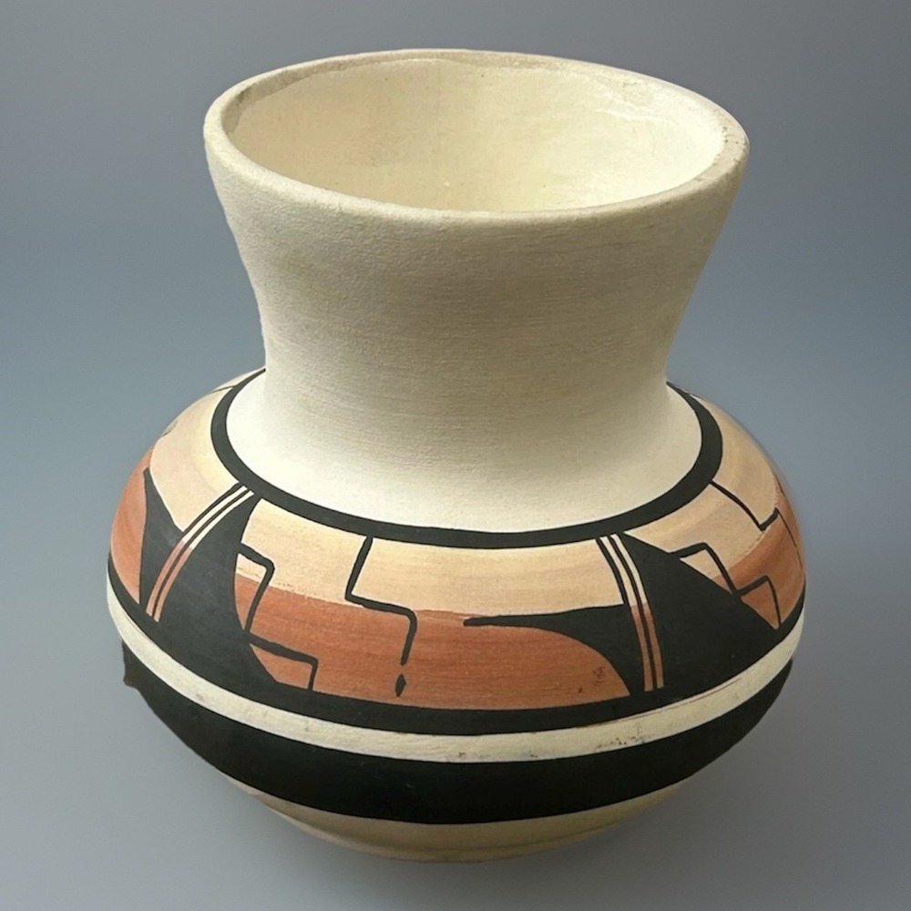 Vintage Navajo Style Hand Painted Geometric Pottery Vase Grand Teton Lodge Co